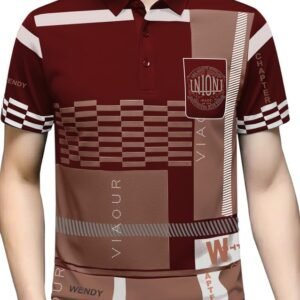 Men Printed Polo Neck Cotton Blend T-Shirt (Regular Fit, Half Sleeve) || Tshirts for Mens