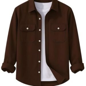 Men's Fashionable Casual Shirt in a Cotton-Blend Fabric | Full-Sleeve Button-Down Shirt with Dual Flap Pockets | Comfy, Breathable Fabric | Suitable for Casual Office and Outing Wear