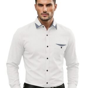 Men's Full Sleeve Shirt | Pocket Design and Spread Collar Shirt for Man (2054)
