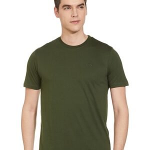 Men's Cotton Regular Fit Half Sleeves Crew Neck Solid Lounge T-Shirt