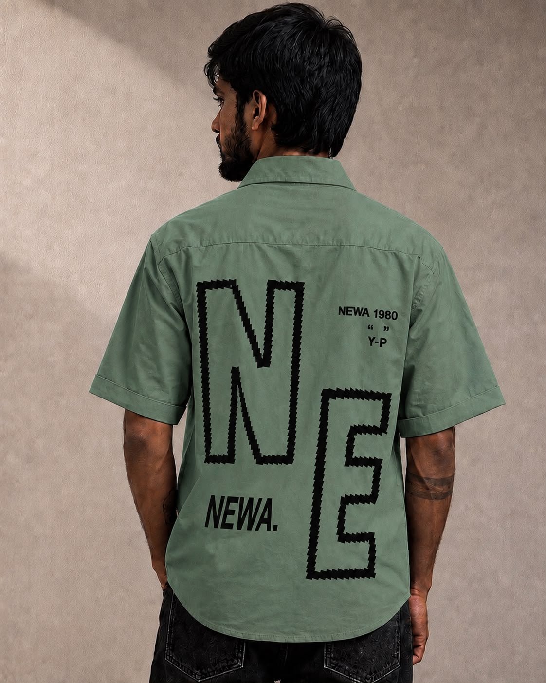 Newa 1990 Prnted Oversize Half Slave Shirt For Men. Comfortable Shirts - Image 19