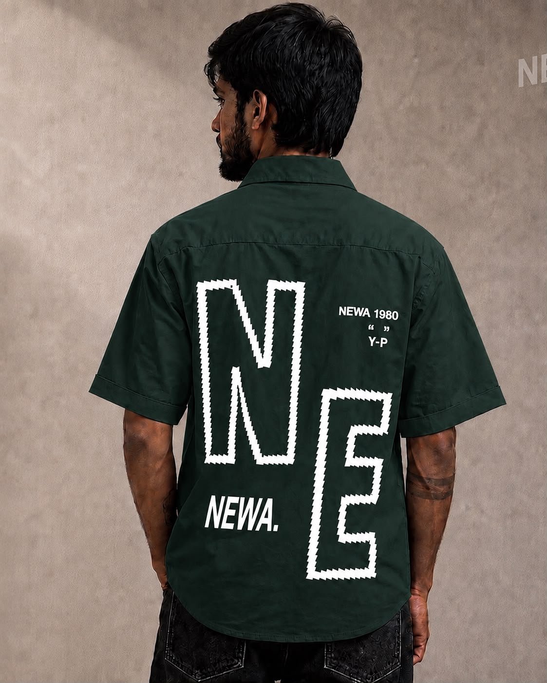 Newa 1990 Prnted Oversize Half Slave Shirt For Men. Comfortable Shirts - Image 11