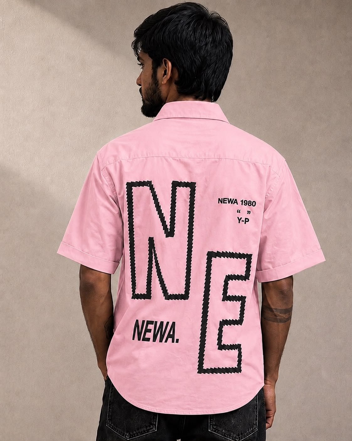 Newa 1990 Prnted Oversize Half Slave Shirt For Men. Comfortable Shirts - Image 7
