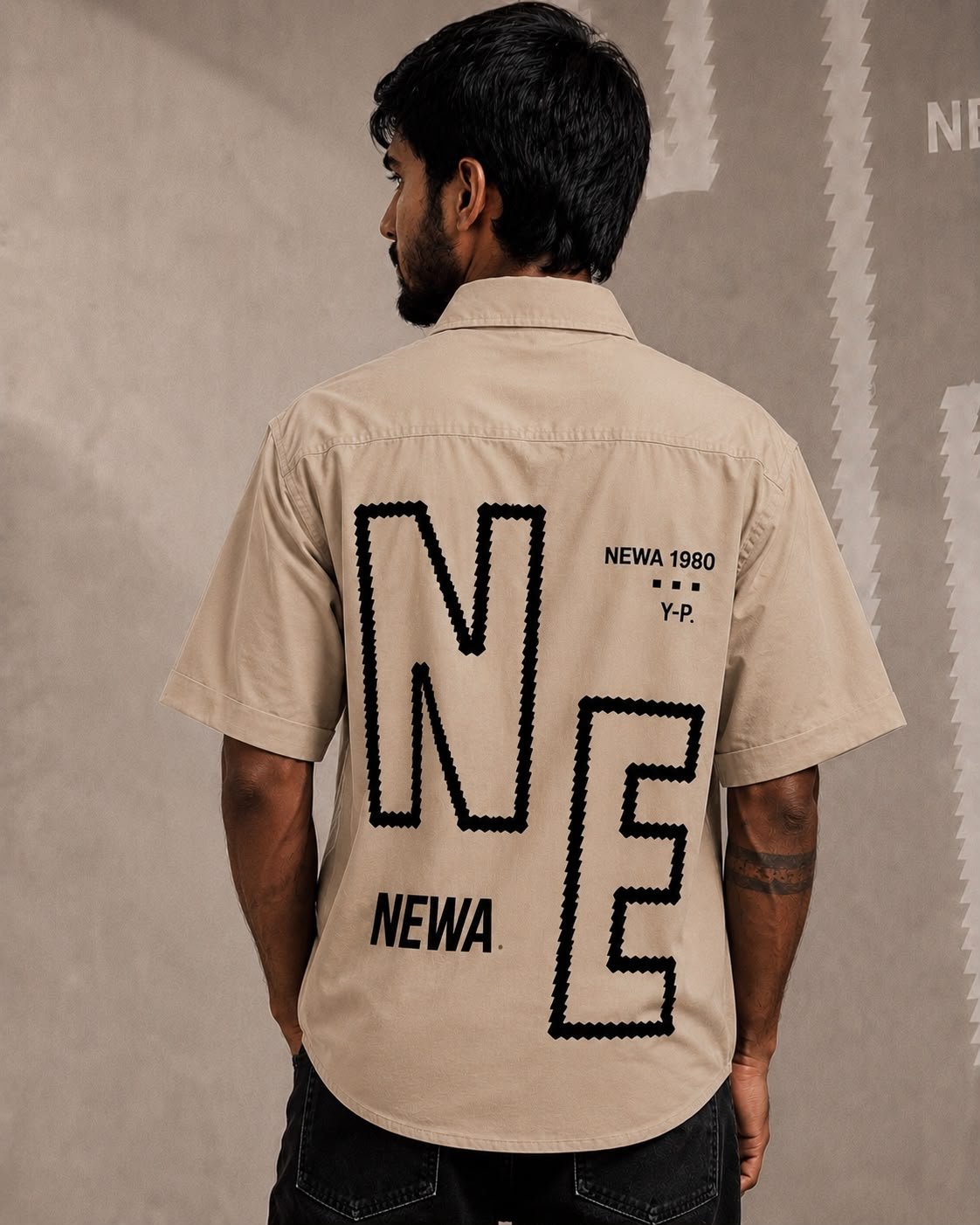 Newa 1990 Prnted Oversize Half Slave Shirt For Men. Comfortable Shirts - Image 17