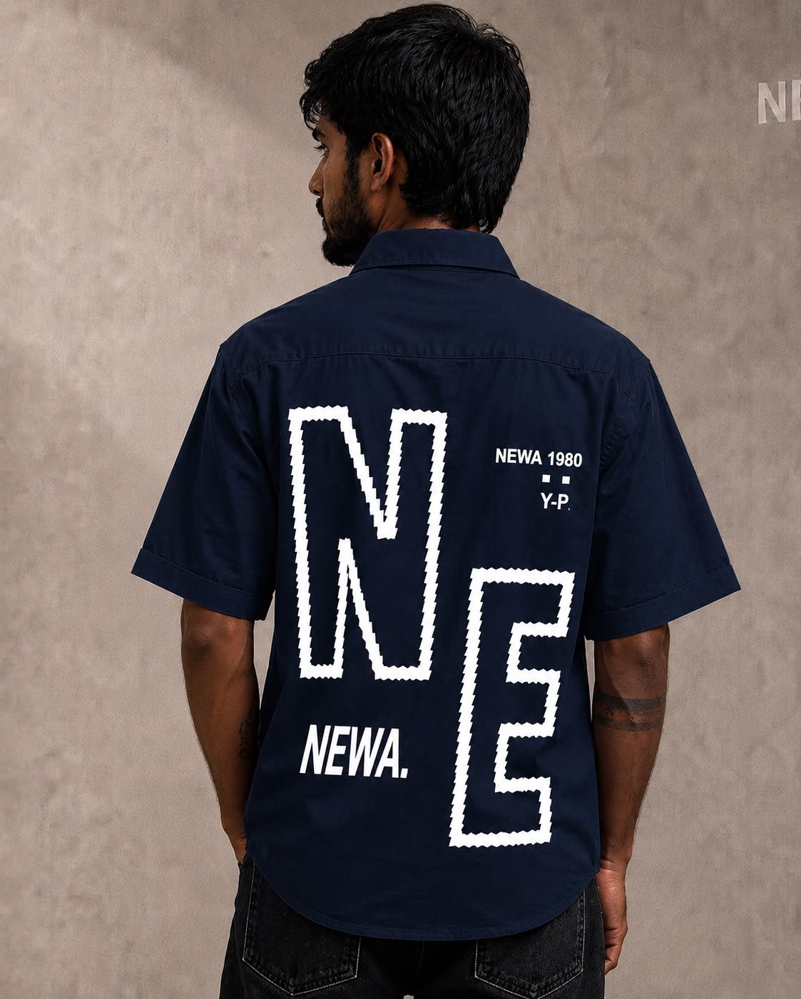 Newa 1990 Prnted Oversize Half Slave Shirt For Men. Comfortable Shirts - Image 13