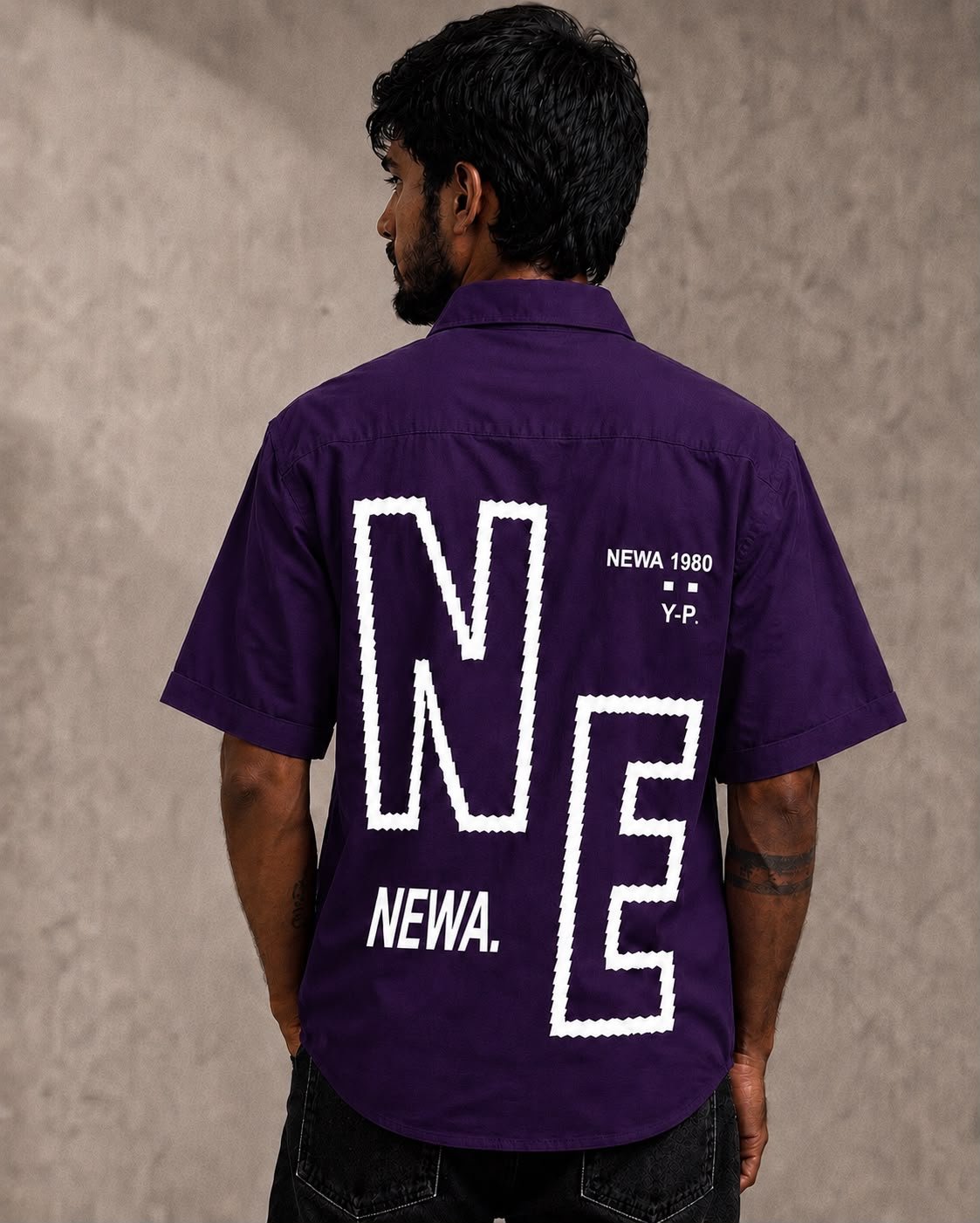 Newa 1990 Prnted Oversize Half Slave Shirt For Men. Comfortable Shirts - Image 21
